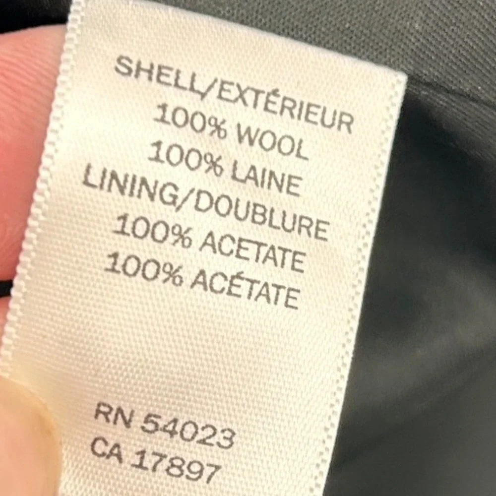 Banana Republic Basic Tailored 100% Wool Blazer 40S Dark Charcoal Corporate